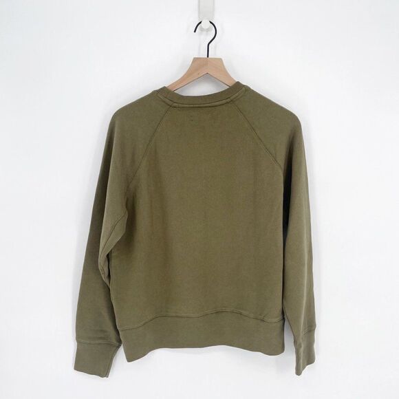 Zadig & Voltaire Metallic Gold Foiled Skull Fleece Sweatshirt Green Women's S - Picture 5 of 7